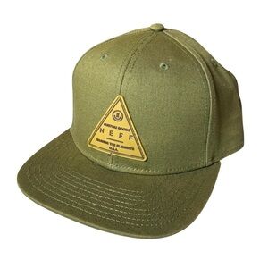 Neff Khaki Green Cap with Custom Goods Triangle Patch, SnapBack Unisex